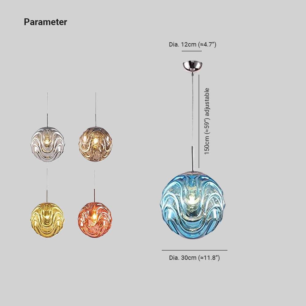 Suspension Sphérique En Verre À Motif Ondulé Coloré - Clowas.fr