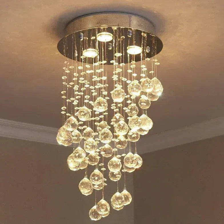 Suspension Boules Multiples Cristal Créatif Rond Salon - Clowas.fr