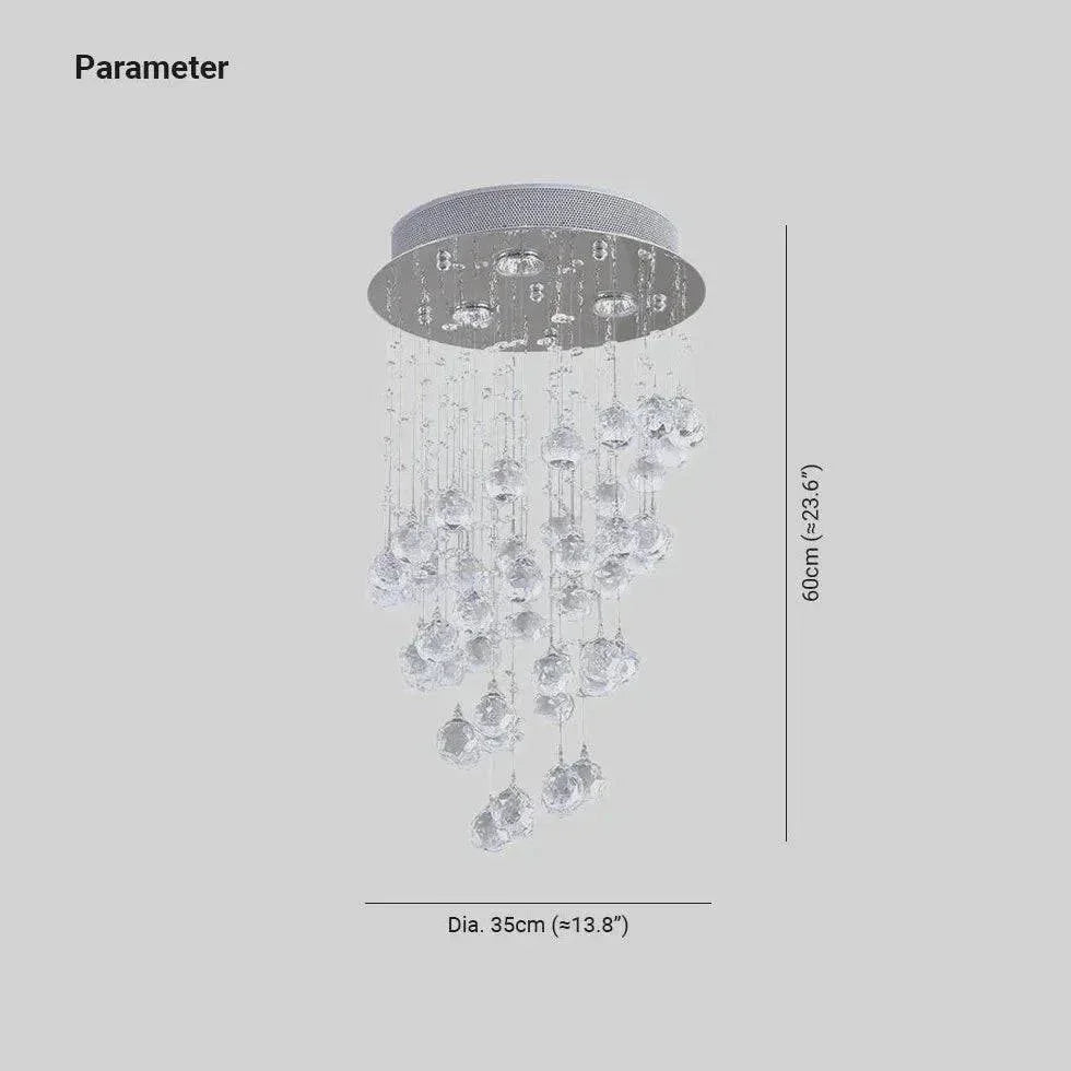 Suspension Boules Multiples Cristal Créatif Rond Salon - Clowas.fr