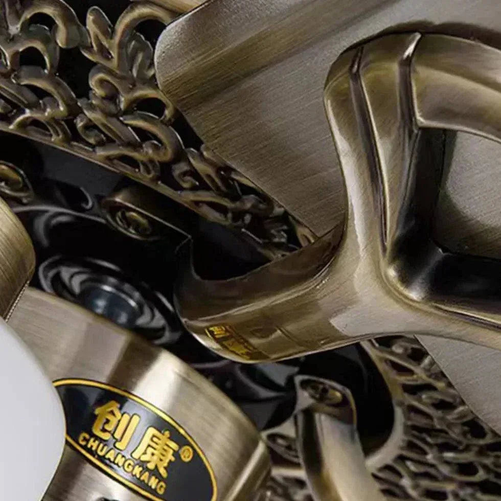 Lustre De Ventilateur De Plafond De Salon En Bois Massif Rétro Européen - Clowas.fr