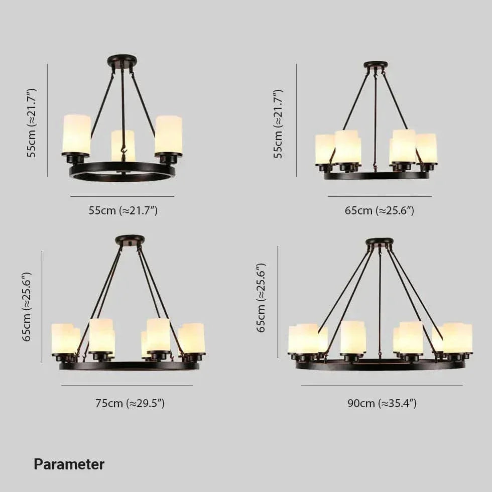 Grand Lustre Noir Style Rétro Nordique - Clowas.fr
