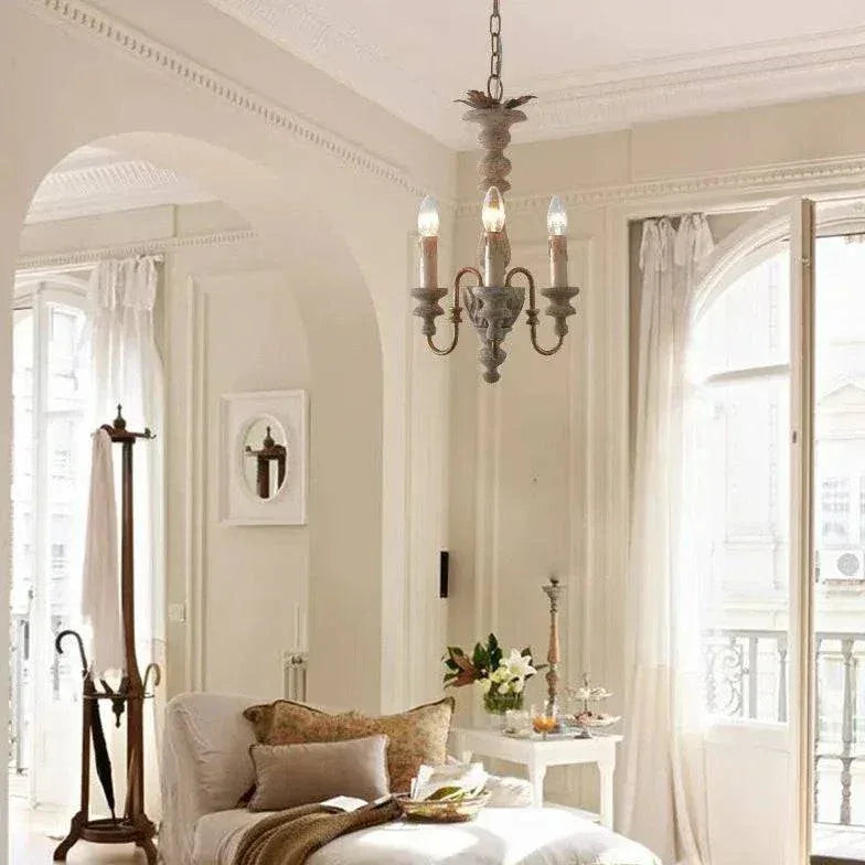 Suspension Vintage En Bois Et Blanc - Clowas.fr