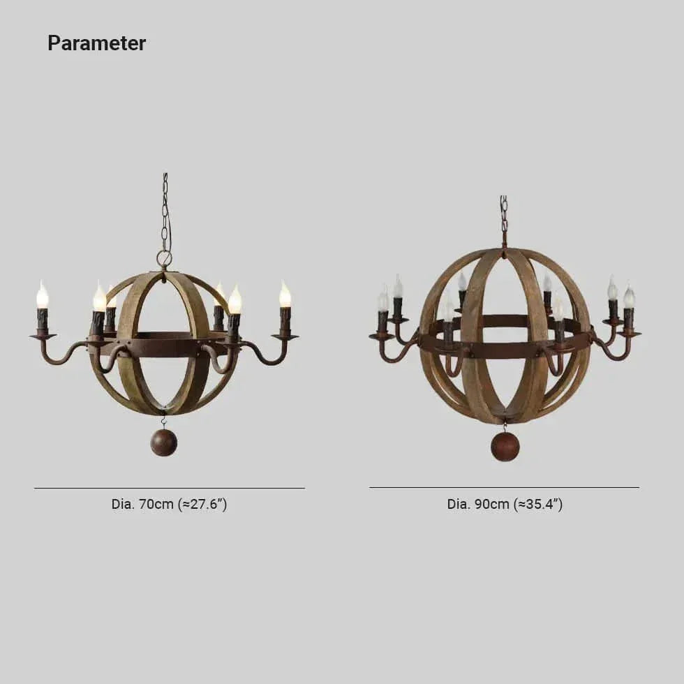 Lustre En Bois Rétro Créatif Rustique À Bougie - Clowas.fr