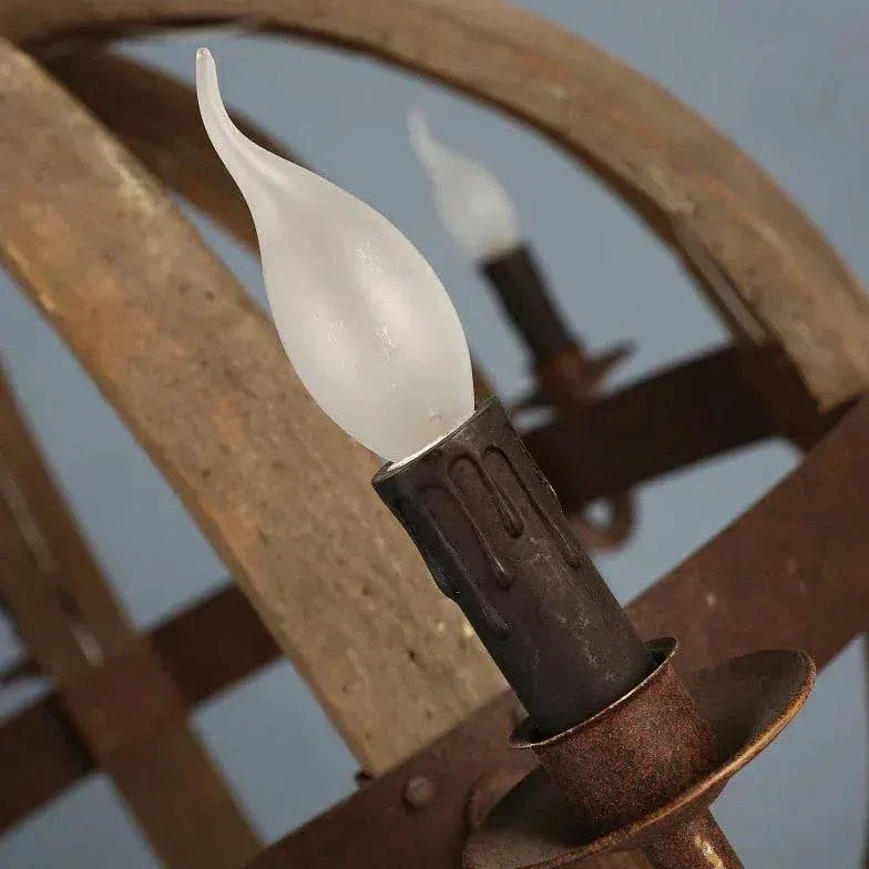 Lustre En Bois Rétro Créatif Rustique À Bougie - Clowas.fr