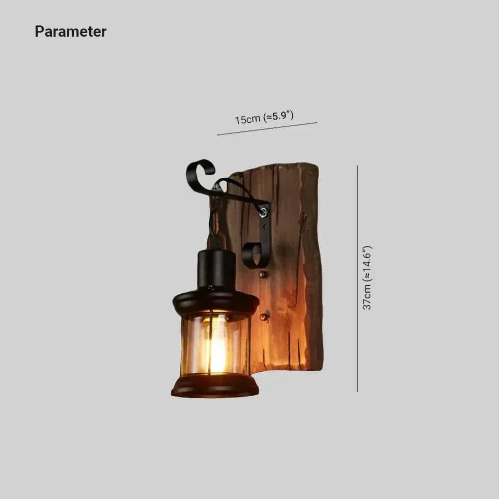Applique Murale E27 Vintage Rustique En Bois - Clowas.fr