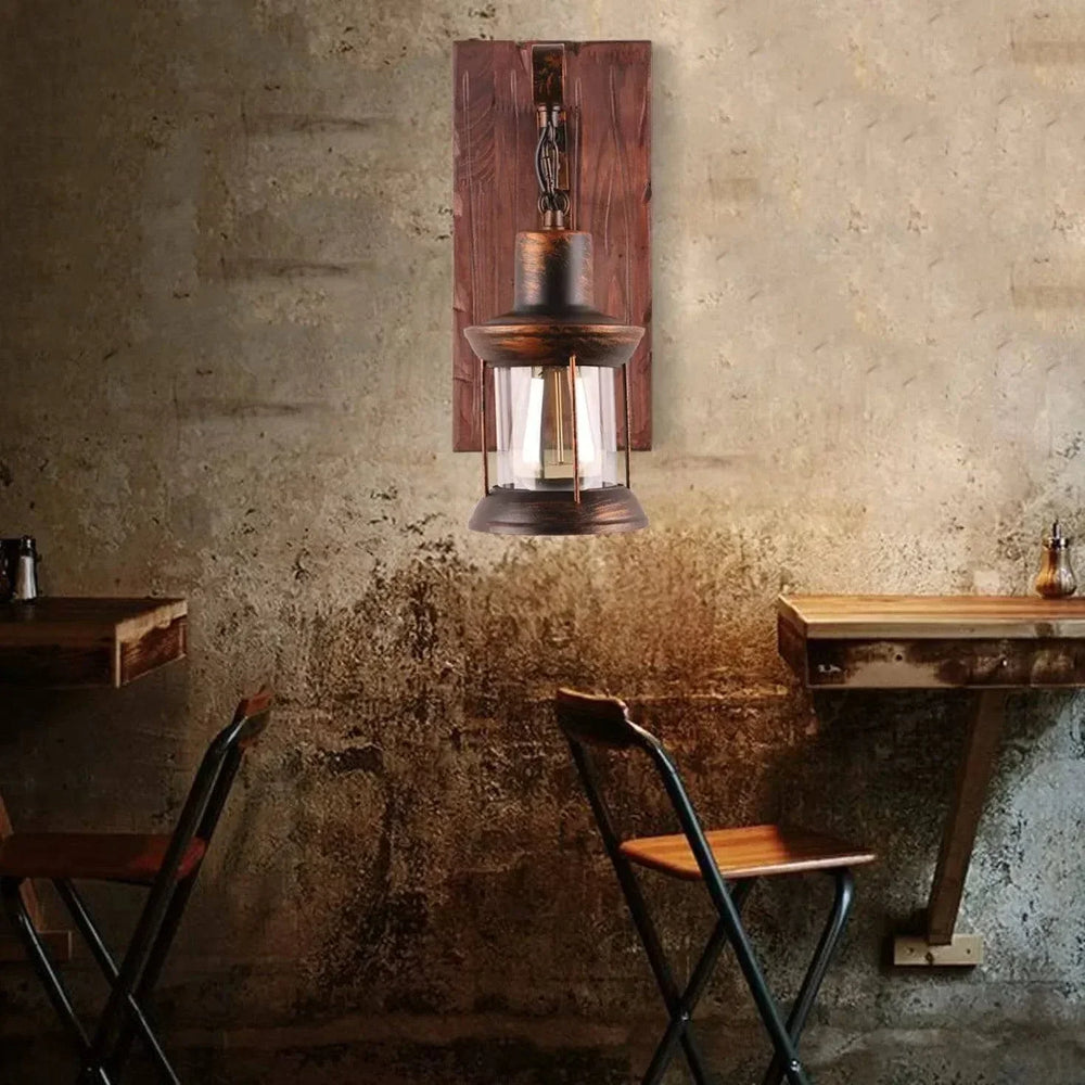 Applique Murale E27 Vintage Rustique En Bois - Clowas.fr