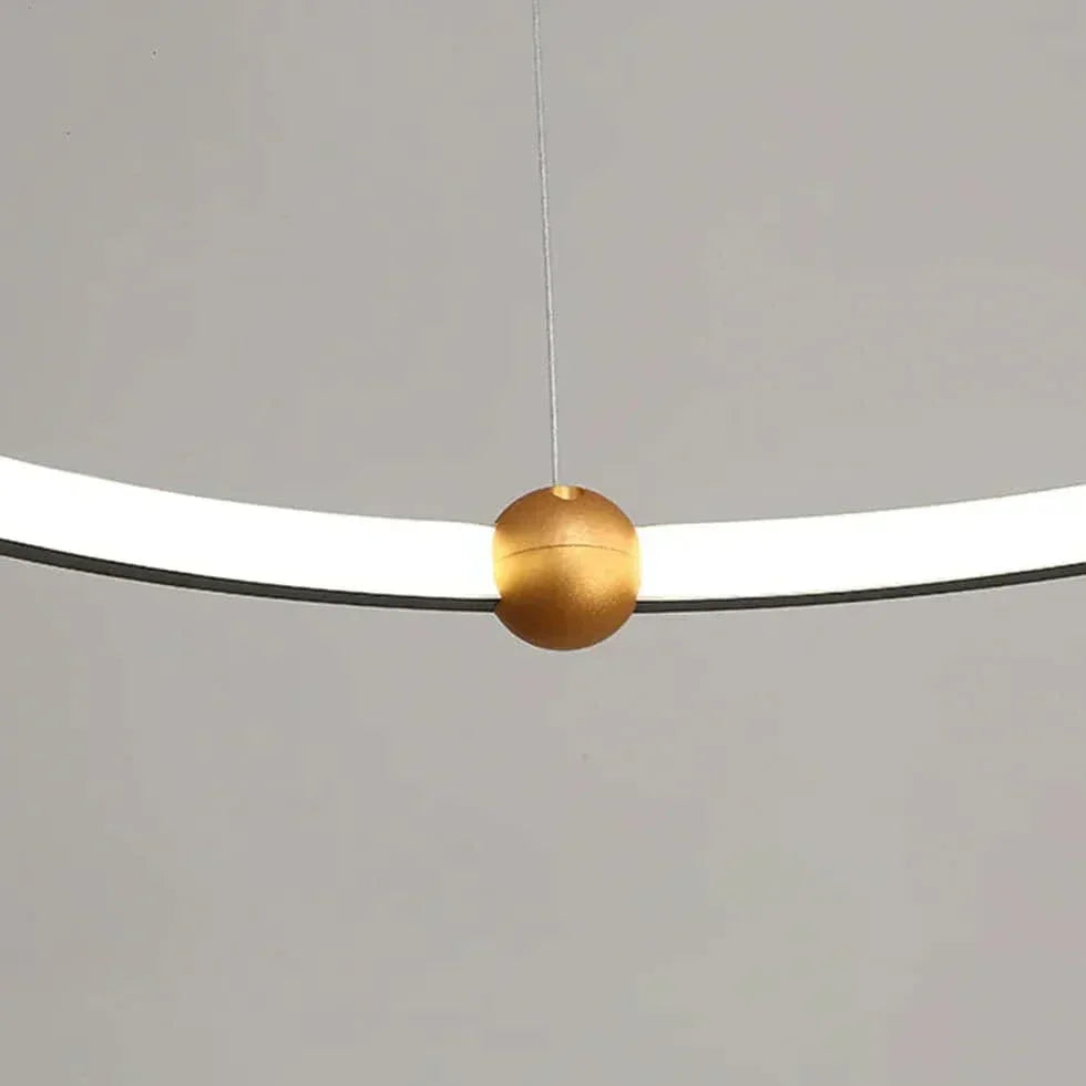 Suspension Led Noire Design À Double Anneau - Clowas.fr