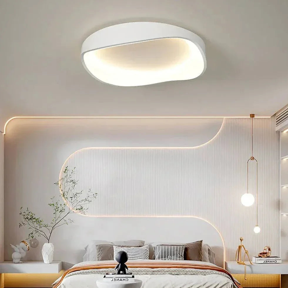 Plafonnier Led Blanc Au Design Rond Et Épuré - Clowas.fr