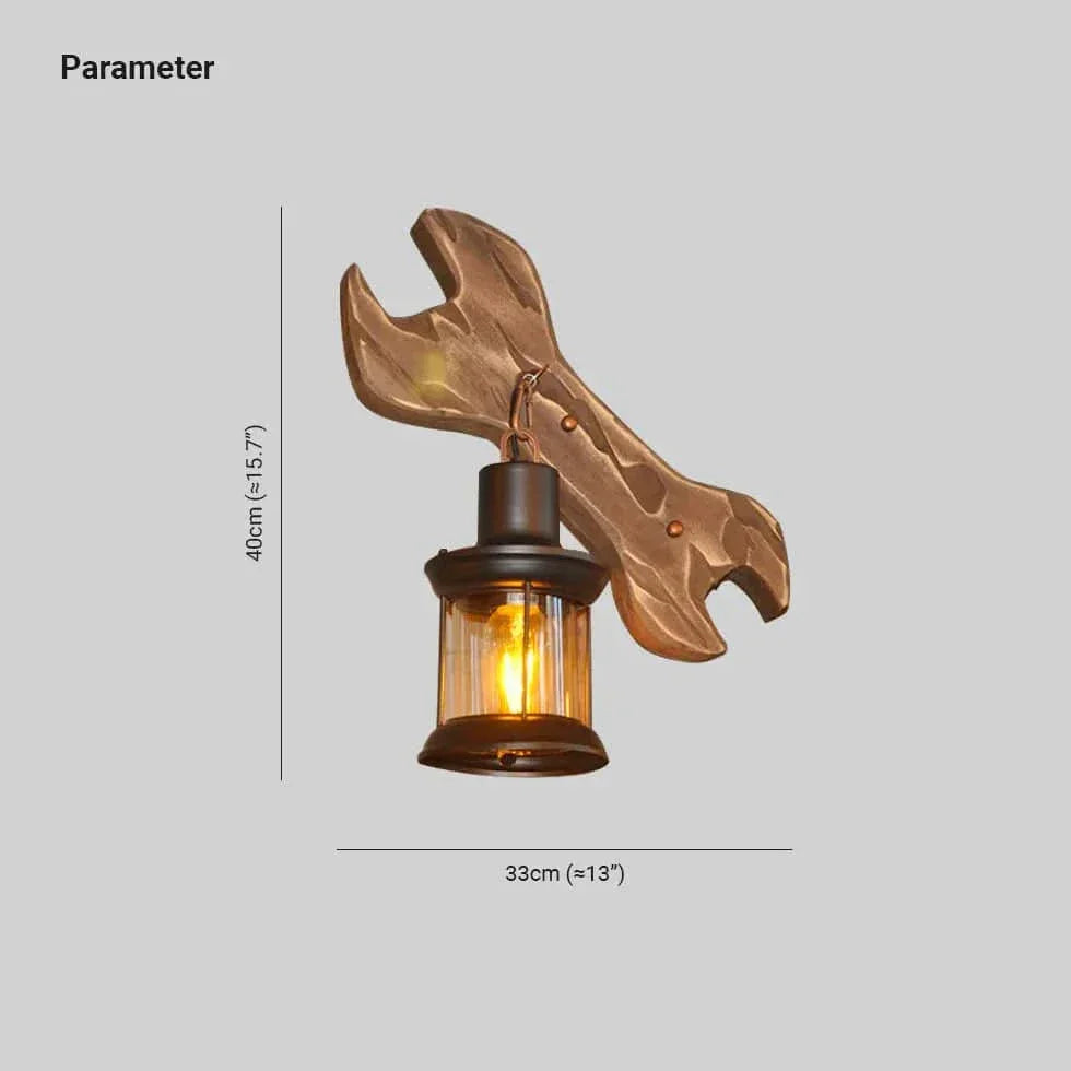 Lampe Murale Industrielle Vintage Bois - Clowas.fr