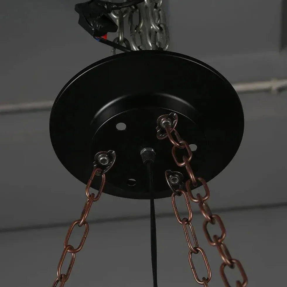 Lustre Bois Et Noir Industriel Vintage Créatif - Clowas.fr