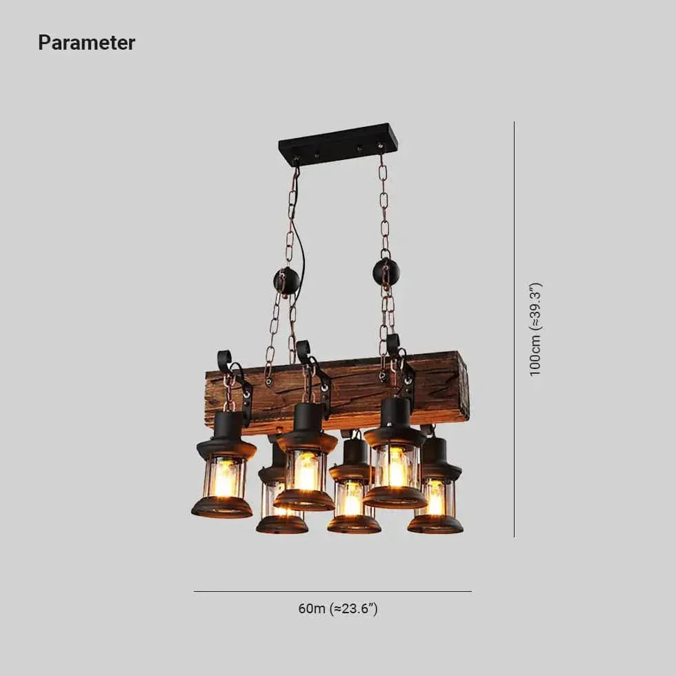 Suspension Vintage En Bois À Plusieurs Lanternes - Clowas.fr