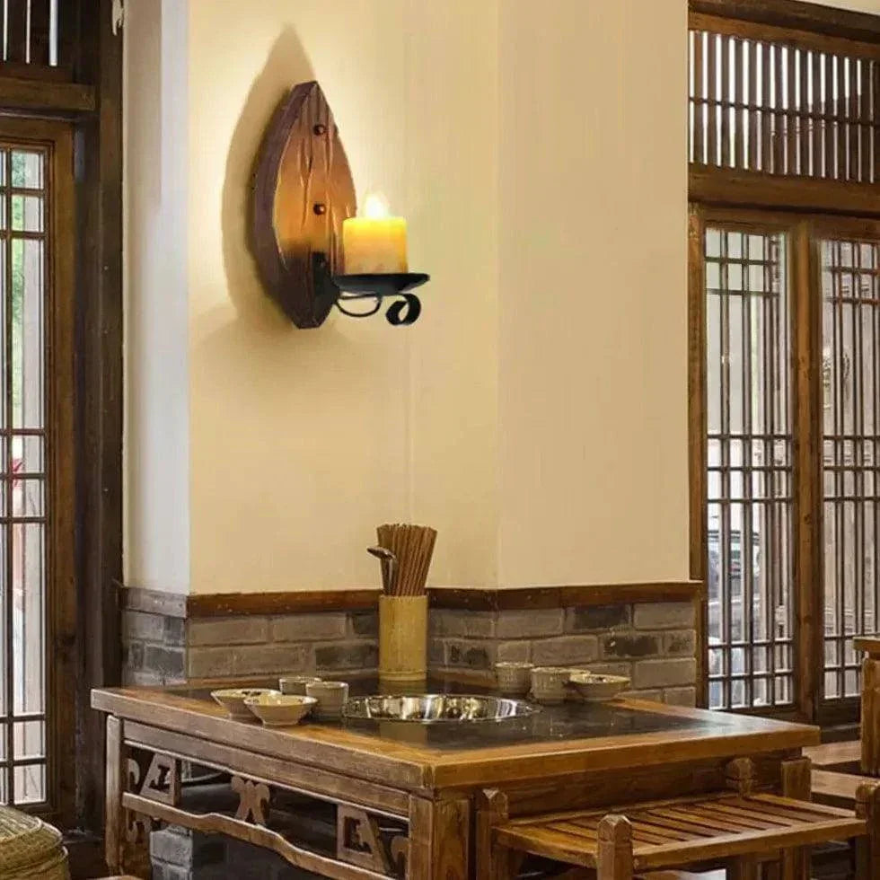 Luminaires Appliques Vintage Rustique En Bois Et Fer - Clowas.fr