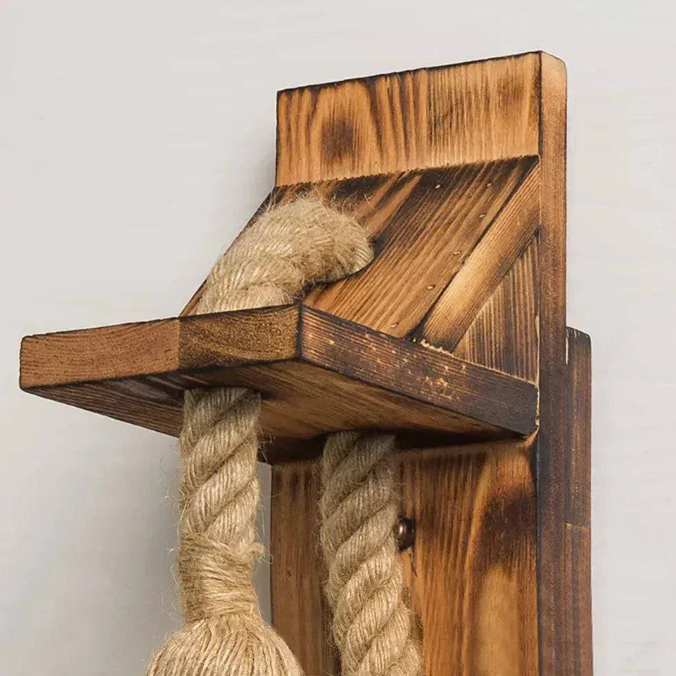 Applique De Style Industriel En Corde De Bois - Clowas.fr