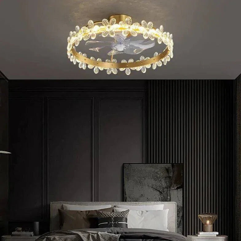 Lampe De Ventilateur En Cristal De Luxe Moderne - Clowas.fr