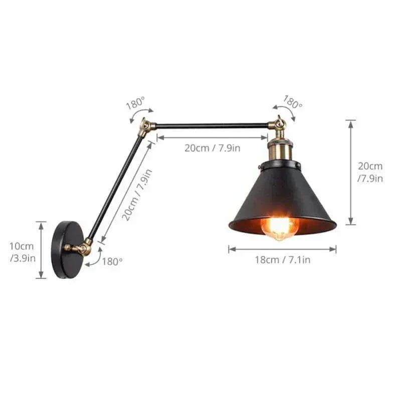 Luminaire Mural Industriel Style Rétro Bras Long Créatif - Clowas.fr