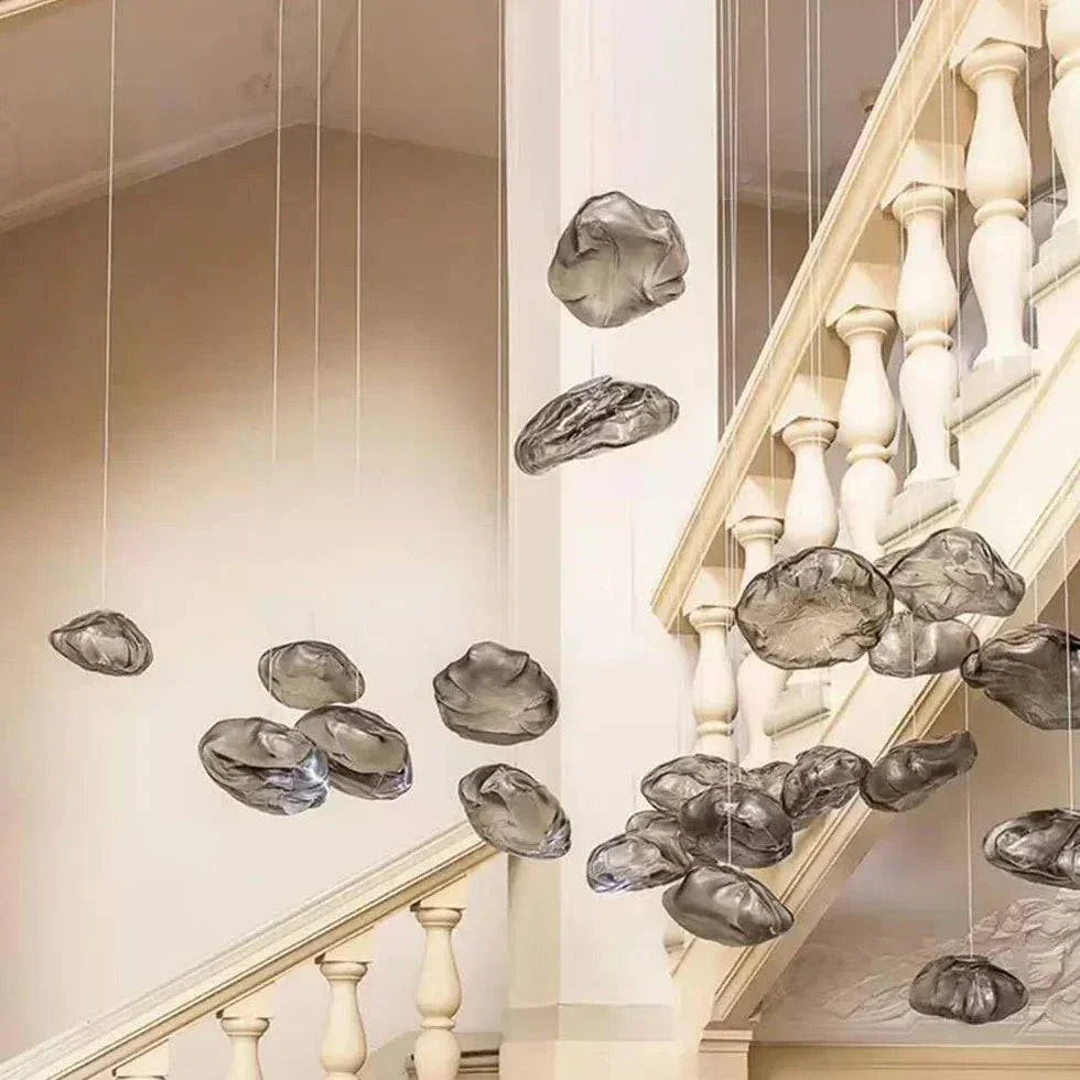 Suspension Verre Ambré Pour Escalier Moderne - Clowas.fr