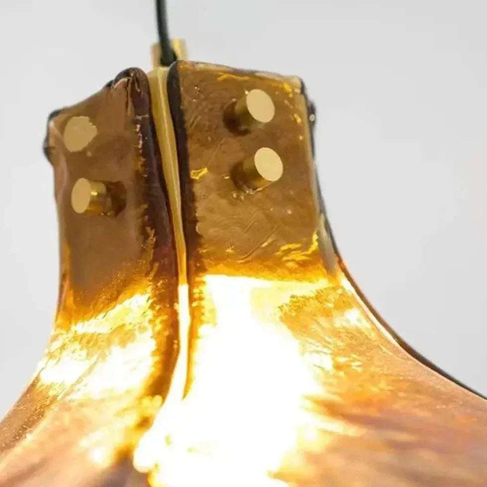 Suspension Rétro En Verre Ambre Trèfle - Clowas.fr