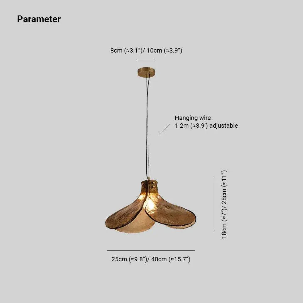 Suspension Rétro En Verre Ambre Trèfle - Clowas.fr