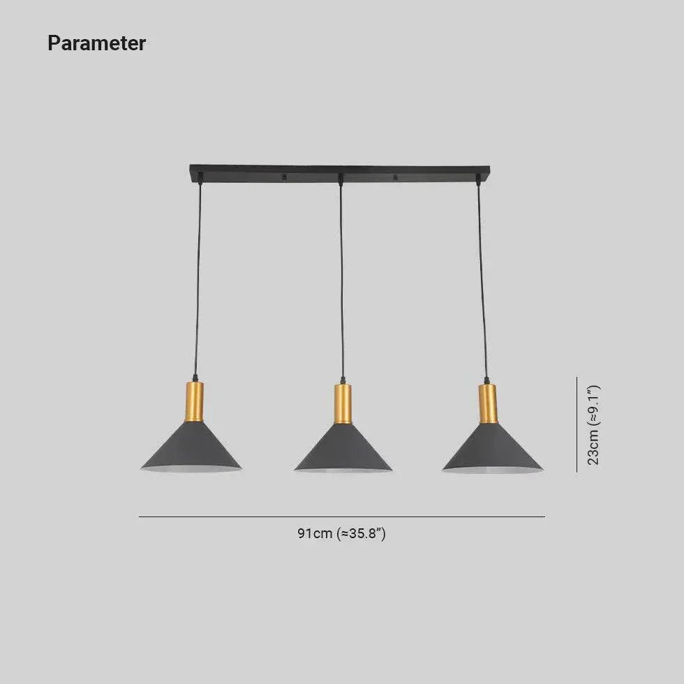 Suspension De Cuisine Design Conique À Trois Lumières - Clowas.fr