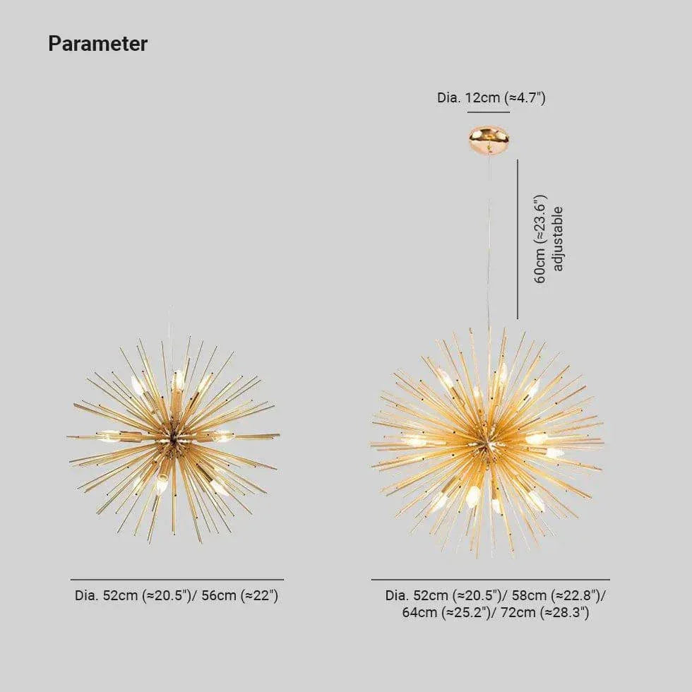 Suspension Moderne Dorée Étoile À Longues Aiguilles - Clowas.fr
