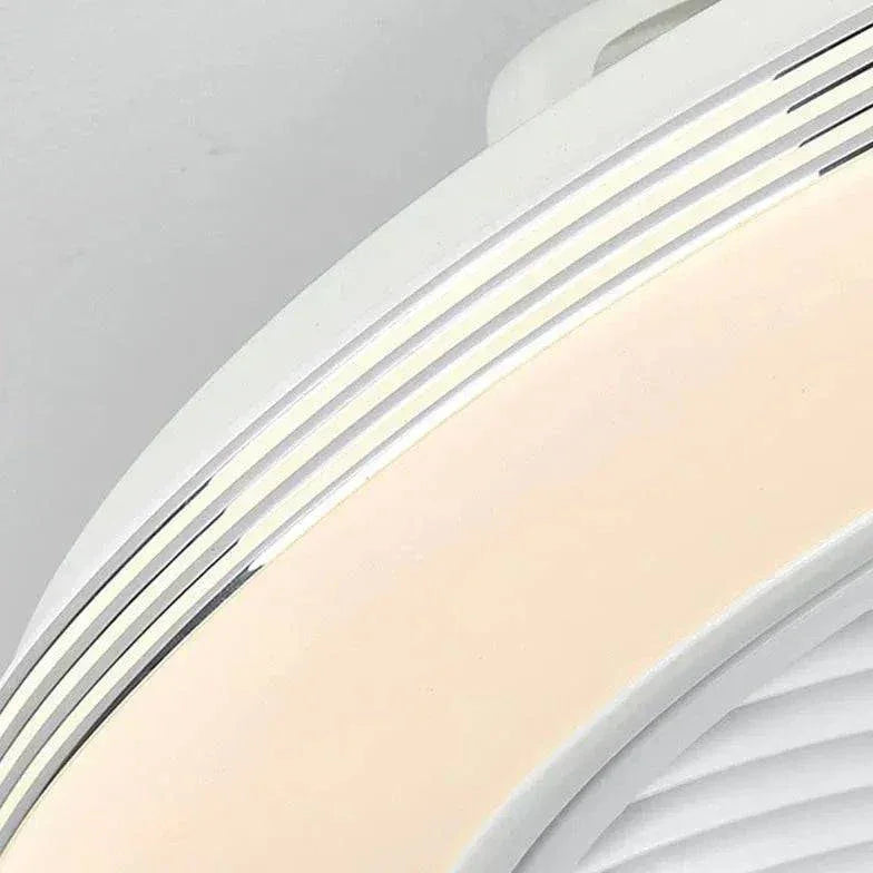 Ventilateur De Chambre À Led Rond Blanc - Clowas.fr