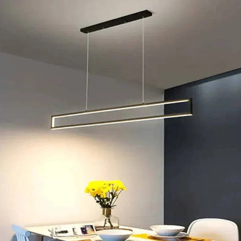 Lustre Minimaliste Linéaire Noir Pour Salon - Clowas.fr