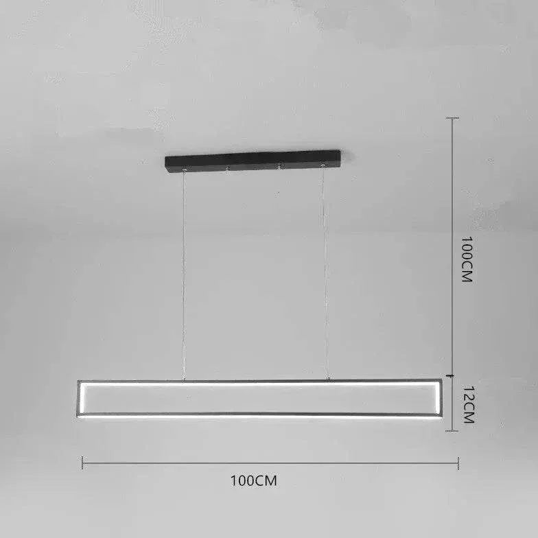 Lustre Minimaliste Linéaire Noir Pour Salon - Clowas.fr