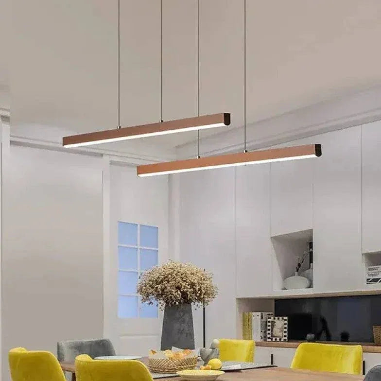 Suspension Bilinéaire Led Marron Pour Salle À Manger - Clowas.fr