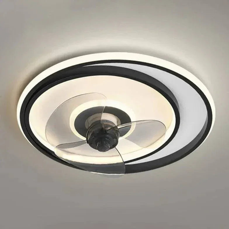 Ventilateur De Plafond À Double Anneau Éclairé Dans La Chambre Principale - Clowas.fr