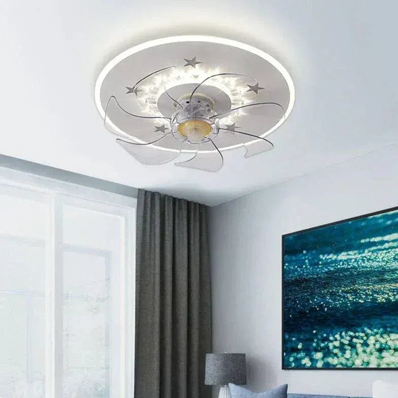 Ventilateur De Plafond Blanc Simple Et Rond - Clowas.fr