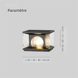 Lampe de Poteau Solaire Extérieure en Verre Texturé Moderne