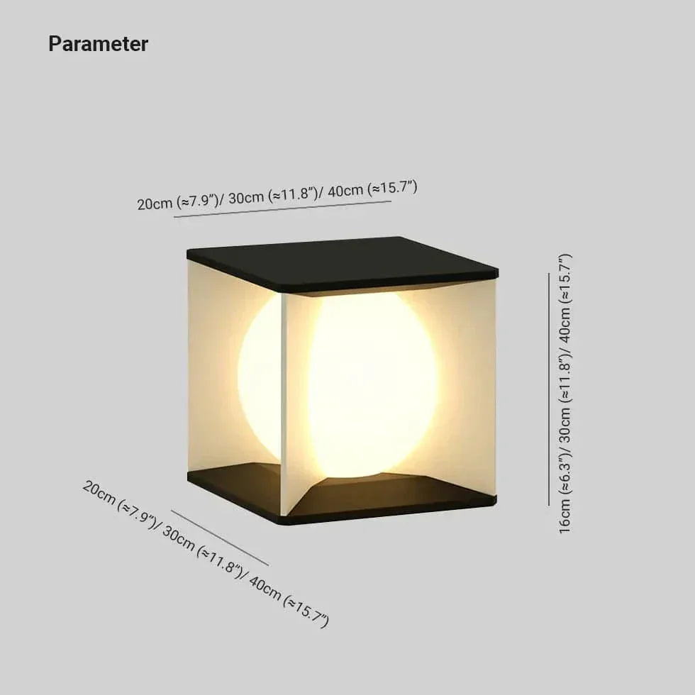Lampadaire Étanche Solaire Extérieur Pour Clôture Cubique - Clowas.fr