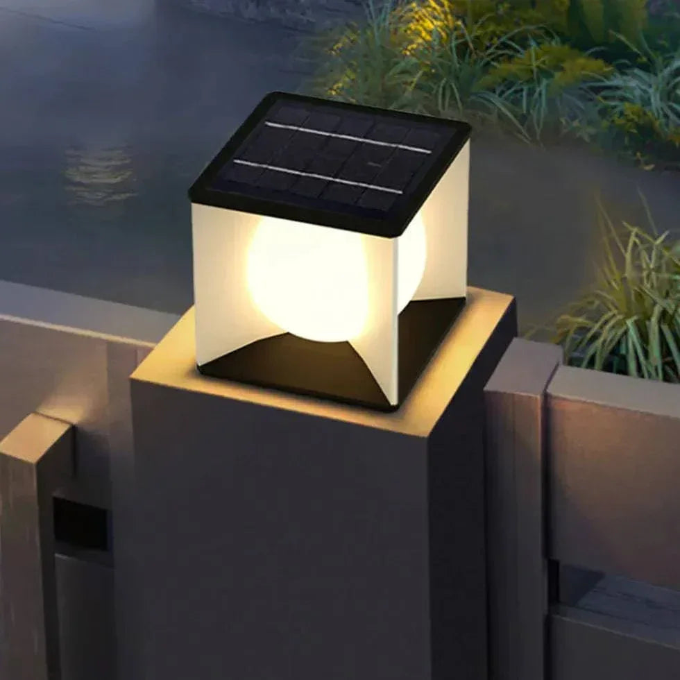 Lampadaire Étanche Solaire Extérieur Pour Clôture Cubique - Clowas.fr