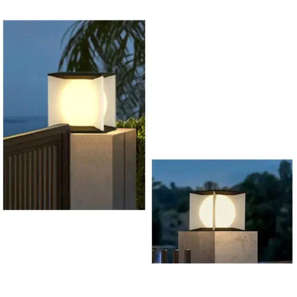 Lampadaire Étanche Solaire Extérieur Pour Clôture Cubique - Clowas.fr