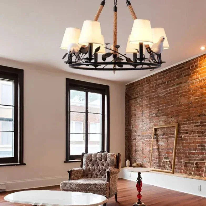 Lustre De Salon Rétro Noir Nid D’Oiseau - Clowas.fr