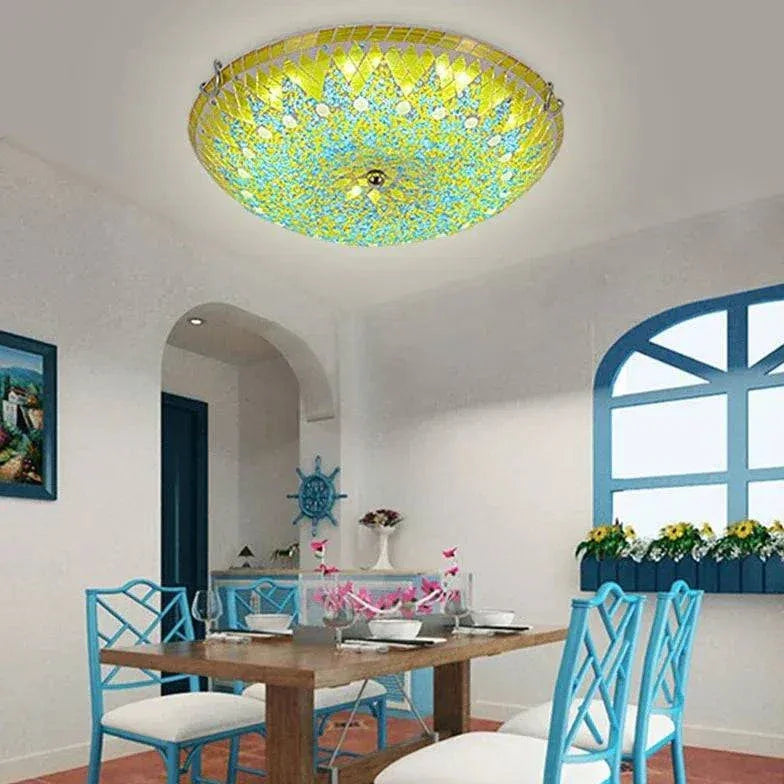 Plafonnier Oriental Créatif Verre Coloré Chambre - Clowas.fr