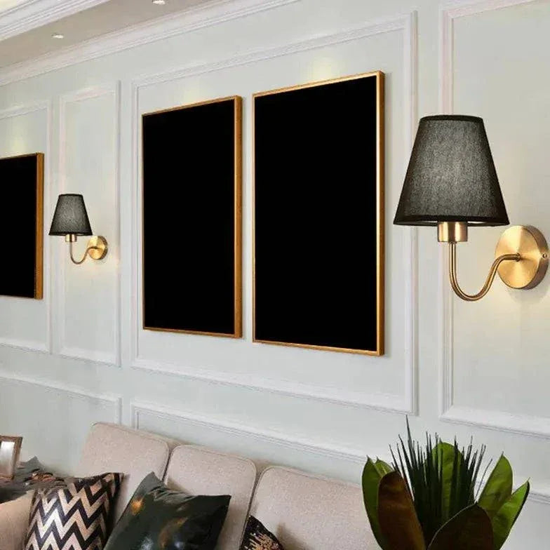 Abat-Jour En Tissu, Applique Murale Moderne Dorée Pour Chambre À Coucher - Clowas.fr