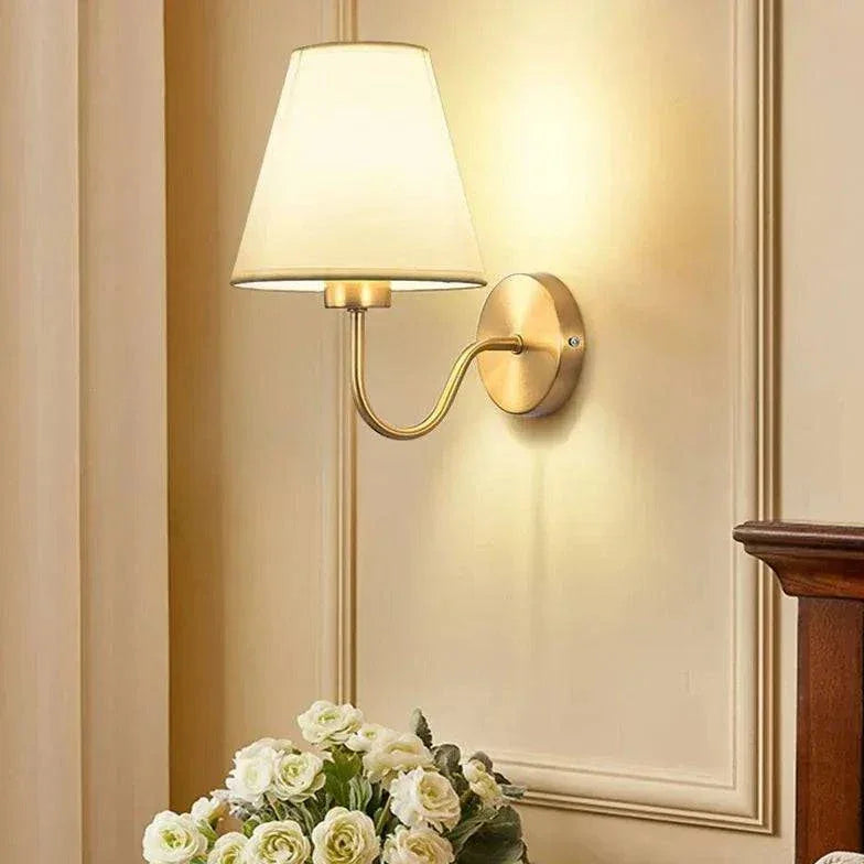 Abat-Jour En Tissu, Applique Murale Moderne Dorée Pour Chambre À Coucher - Clowas.fr