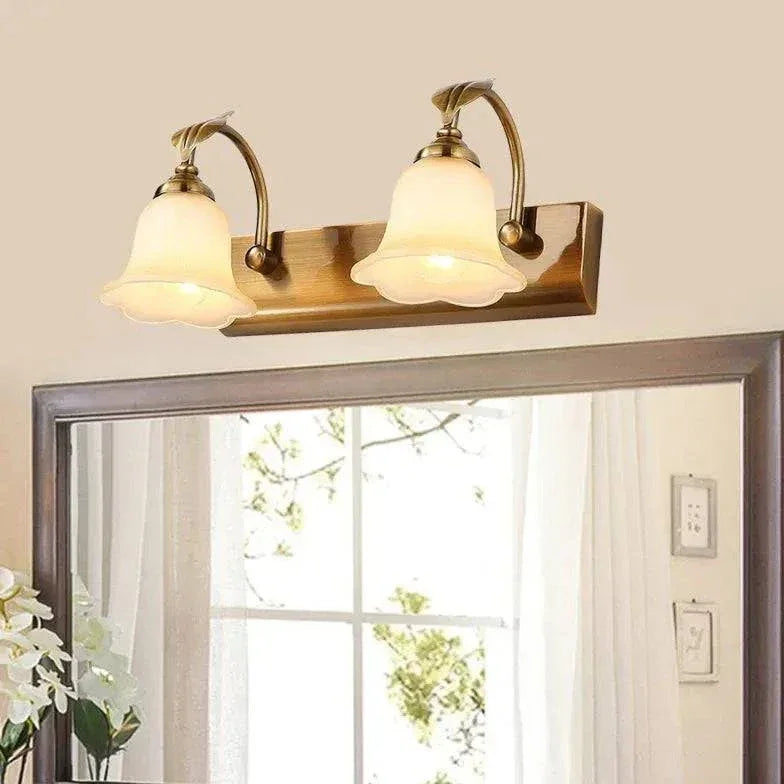 Applique Murale Miroir Led De Salle De Bain Dorée - Clowas.fr