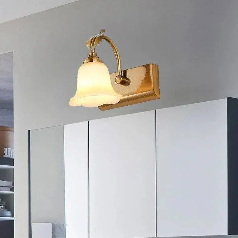 Applique Murale Miroir Led De Salle De Bain Dorée - Clowas.fr