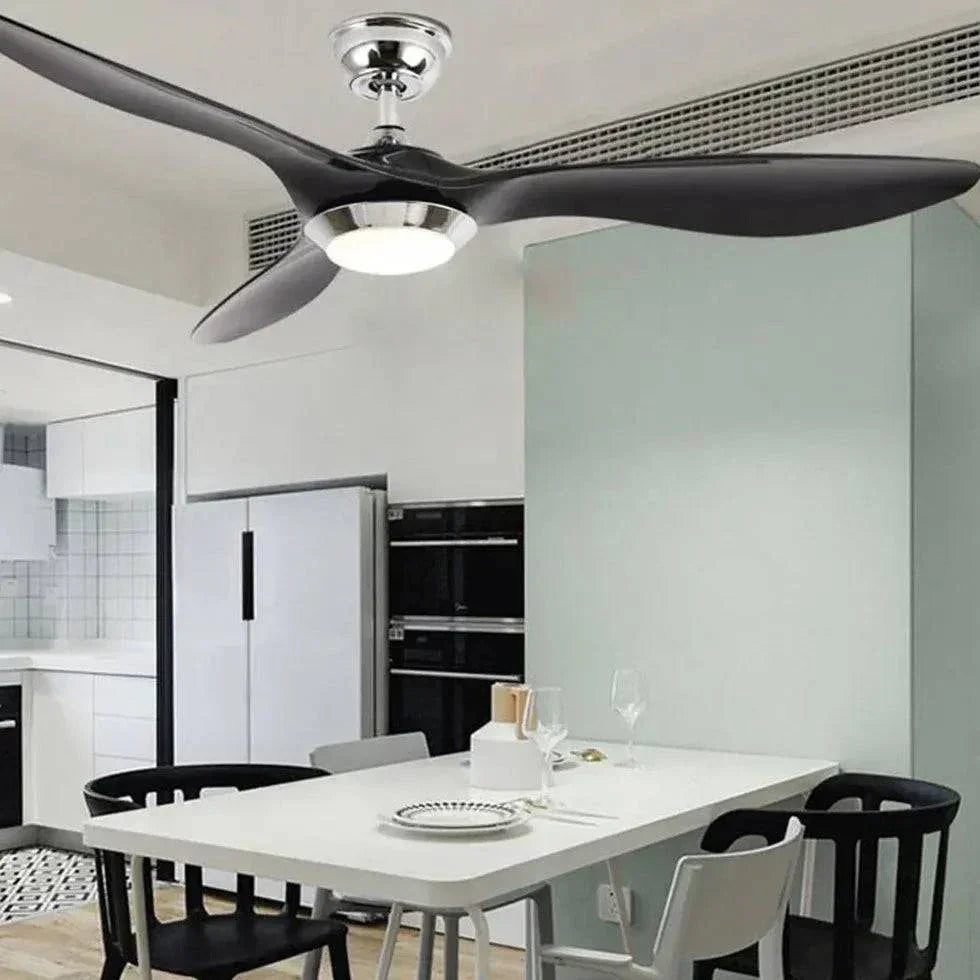 Ventilateur De Plafond Noir Minimaliste Avec Lumière - Clowas.fr