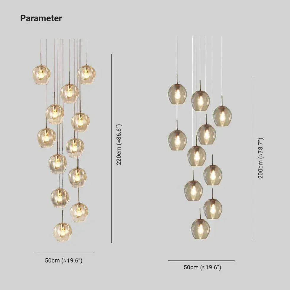 Lampe Boules Verre Moderne Créative Suspendue Escalier - Clowas.fr