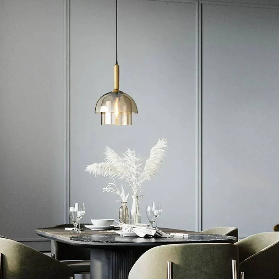 Lampe Verre Fumé Design Industriel Rétro Moderne - Clowas.fr