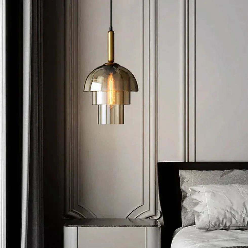 Lampe Verre Fumé Design Industriel Rétro Moderne - Clowas.fr