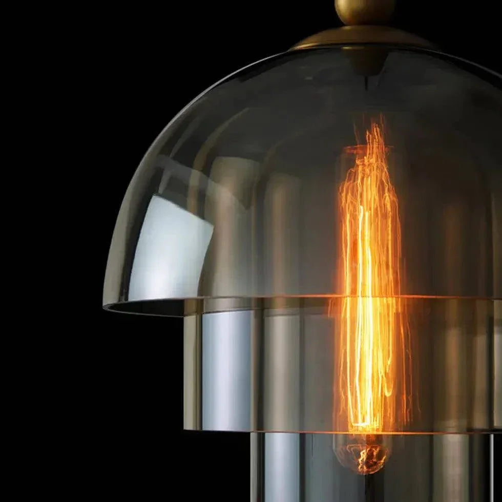 Lampe Verre Fumé Design Industriel Rétro Moderne - Clowas.fr