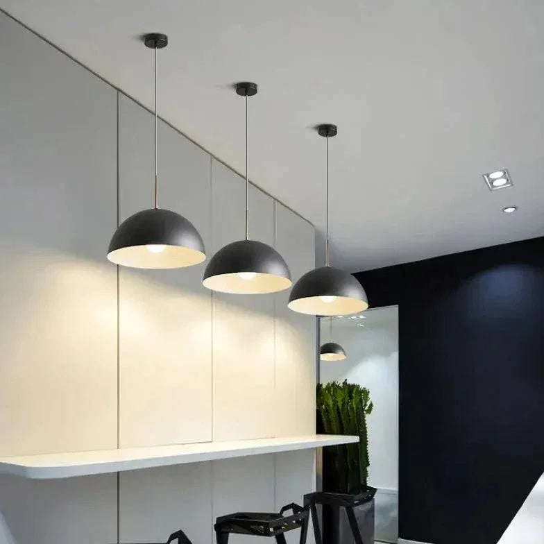 Lustre Noir Rond Créatif Suspendu Minimaliste - Clowas.fr