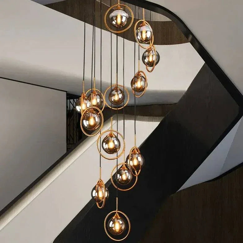 Lustre Cage D Escalier Moderne Créatif Villa - Clowas.fr