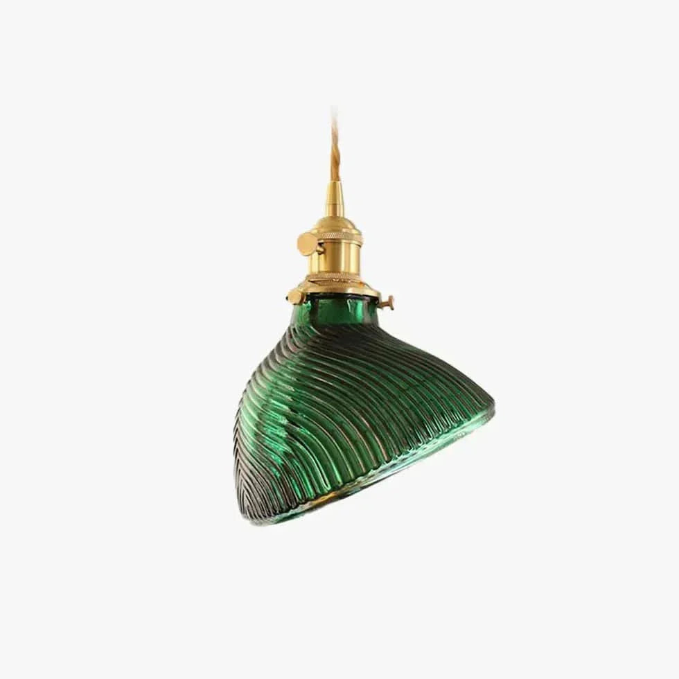 Lustre Design Rond Verre Vert Vintage - Clowas.fr