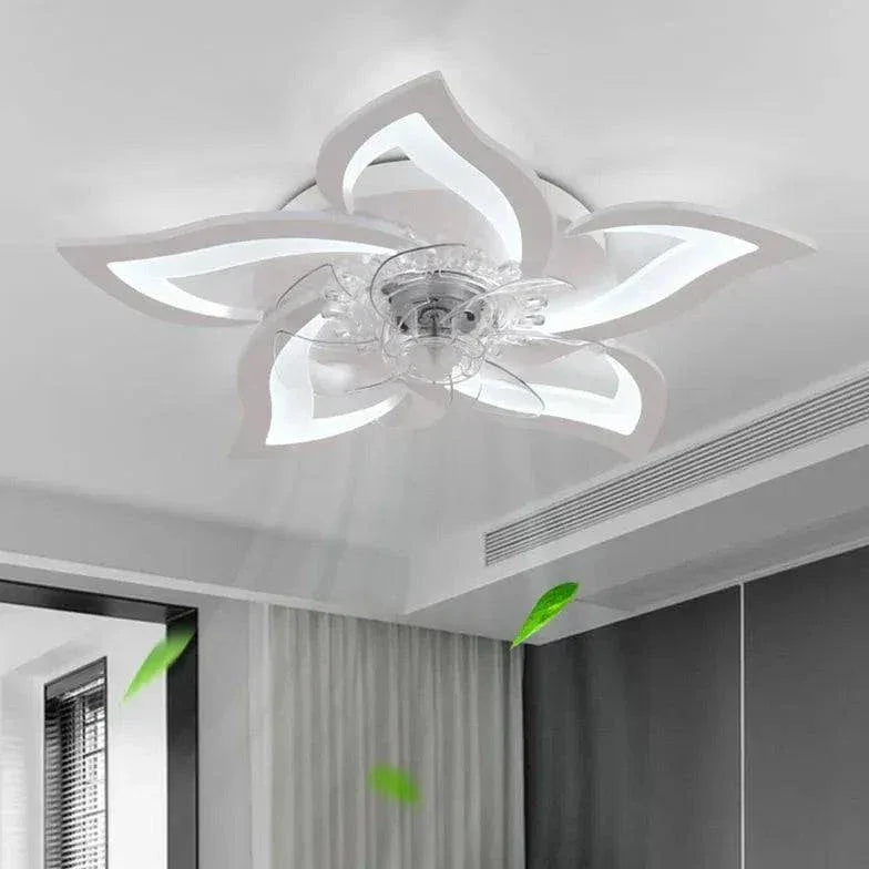 Ventilateur Led Blanc En Forme De Pétales - Clowas.fr