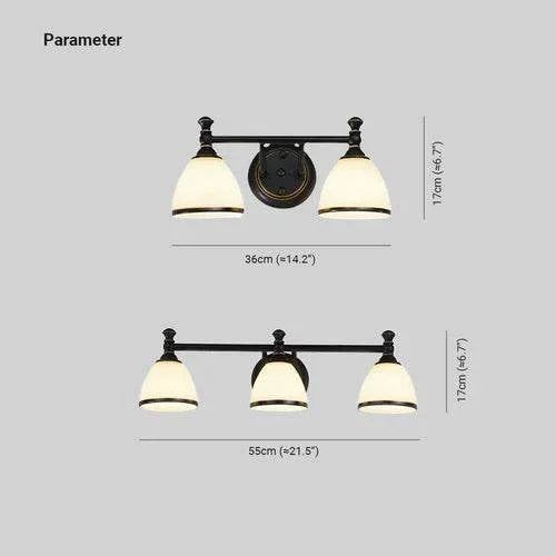 Applique Miroir De Salle De Bain Noir Et Blanc À Double Bras Rond - Clowas.fr